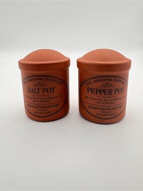 Henry Watson Pottery The Original Suffolk Salt and Pepper Pots Terracotta